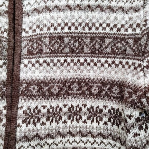 Newton Trading Co. Wool Sweater Women's  Full Zip Size XL Brown Grannycore - Picture 2 of 4